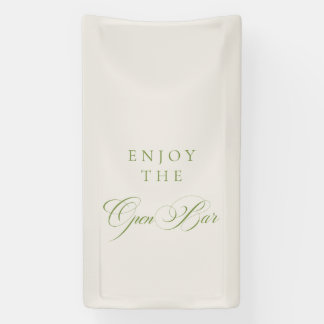 Klassische Ivory-Grün-Kalligrafie-Hochzeits-Open-B Banner
