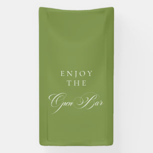 Klassische Ivory-Grün-Kalligrafie-Hochzeits-Open-B Banner