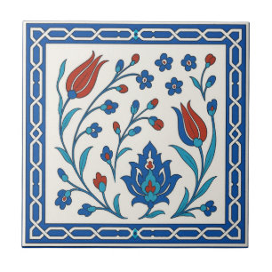 Klassische Iznik Keramik Tile in Blau und Rot Fliese