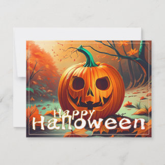 Klassische Jack-o-Lantern-Herbstwaldszene