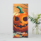 Klassische Jack-o-Lantern-Herbstwaldszene (Stehend Vorderseite)