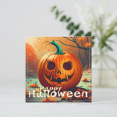 Klassische Jack-o-Lantern-Herbstwaldszene (Stehend Vorderseite)