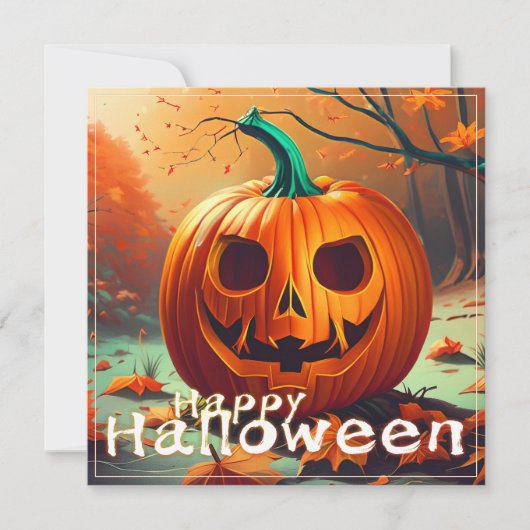 Klassische Jack-o-Lantern-Herbstwaldszene (Vorderseite)