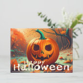 Klassische Jack-o-Lantern-Herbstwaldszene (Stehend Vorderseite)