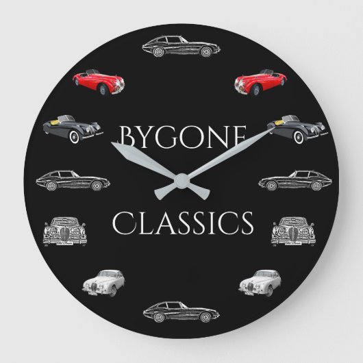 Klassische Jaguar Cars Wall Clock Große Wanduhr (Vorderseite)