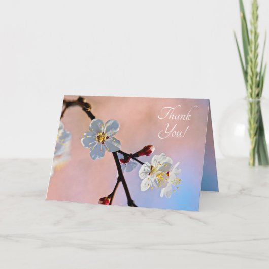 Klassische japanische Apricot-Blume Dankeskarte (Vorderseite)