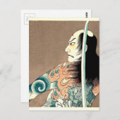 Klassische japanische Legendäre Samurai Warrior Ar Postkarte (Vorne/Hinten)