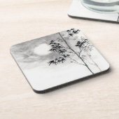 Klassische japanische Sumi-e Malkunst Bambusmond Getränkeuntersetzer (Linke Seite)