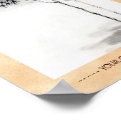 Klassische japanische Sumi-e Malkunst Bambusmond Poster (Ecke)