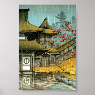 Klassische japanische Tempelmalerei Poster