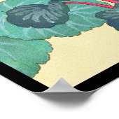 Klassische japanische Vintage Aquarellfarben Blume Poster (Ecke)