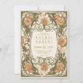 Klassische Jugendstil-Hochzeitsreise Einladung (Vorderseite)