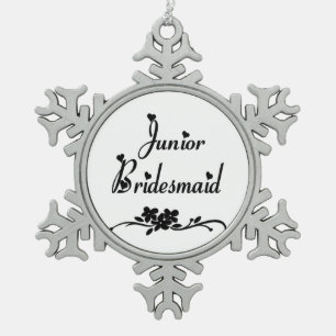 Klassische Juniorbrautjungfer Schneeflocken Zinn-Ornament