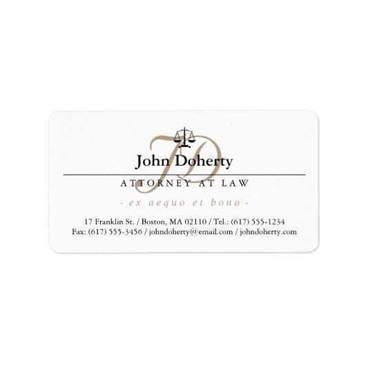 Klassische Justizskala | BERUFLICH Adressaufkleber (Vorne)