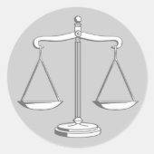 Klassische Justizskala | Recht Runder Aufkleber (Vorderseite)