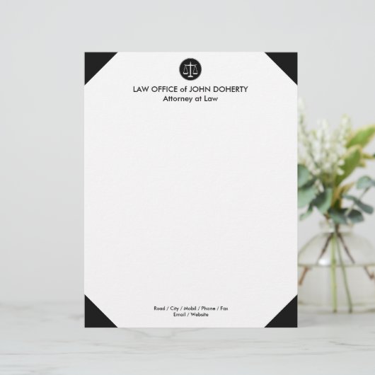 Klassische Justizskala | Rechtsanwaltsbüro Briefbogen (Stehend Vorderseite)