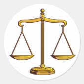 Klassische Justizskala | Rechtsanwaltsbüro Runder Aufkleber (Vorderseite)