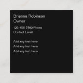 Klassische Juwelierperlen und Handwerkskunst Quadratische Visitenkarte (Rückseite)