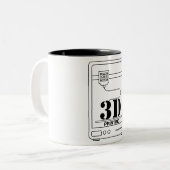 Klassische Kaffee-Tasse des Drucker-3D Zweifarbige Tasse (Vorderseite Links)