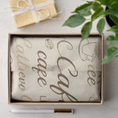 Klassische Kaffeetypografie & Bean-Muster Gewebe Seidenpapier (Geschenk)