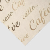 Klassische Kaffeetypografie & Bean-Muster Gewebe Seidenpapier (Detail)