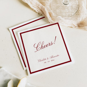 Klassische Kalligrafie Altes Geld Deep Red Wedding Serviette