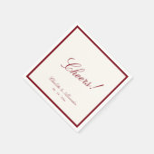 Klassische Kalligrafie Altes Geld Deep Red Wedding Serviette (Ecke)