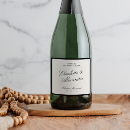 Klassische Kalligrafie Altes Geld Hochzeit Schaumweinetikett