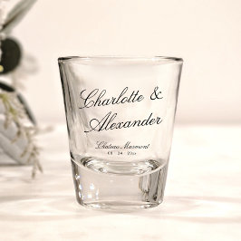 Klassische Kalligrafie Altes Geld Hochzeit Schnapsglas