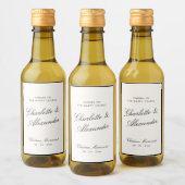 Klassische Kalligrafie Altes Geld Hochzeit Weinetikett (Flaschen)