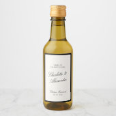 Klassische Kalligrafie Altes Geld Hochzeit Weinetikett (Vorderseite)