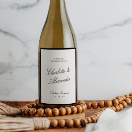 Klassische Kalligrafie Altes Geld Hochzeit Weinetikett