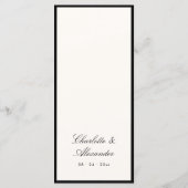 Klassische Kalligrafie Altes Geld Menükarte (Rückseite)