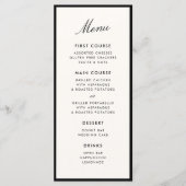 Klassische Kalligrafie Altes Geld Menükarte (Vorderseite)