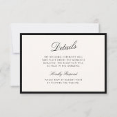 Klassische Kalligrafie Altes Geld QR-Code Details Einladung (Vorderseite)