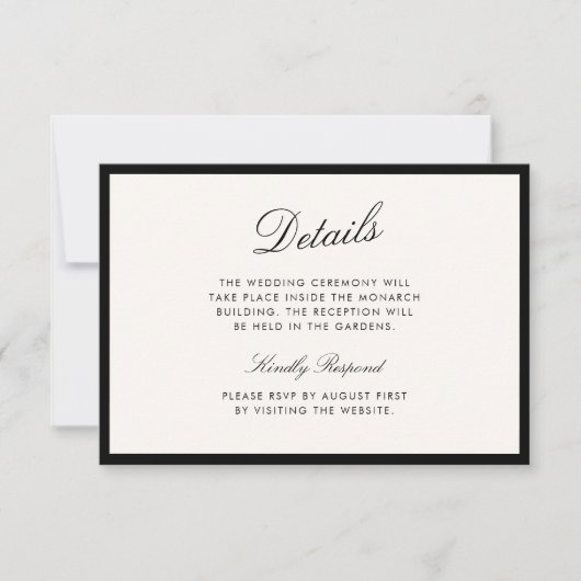 Klassische Kalligrafie Altes Geld QR-Code Details Einladung (Vorderseite)