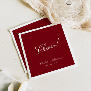 Klassische Kalligrafie Altes Geld Tiefrot Hochzeit Serviette