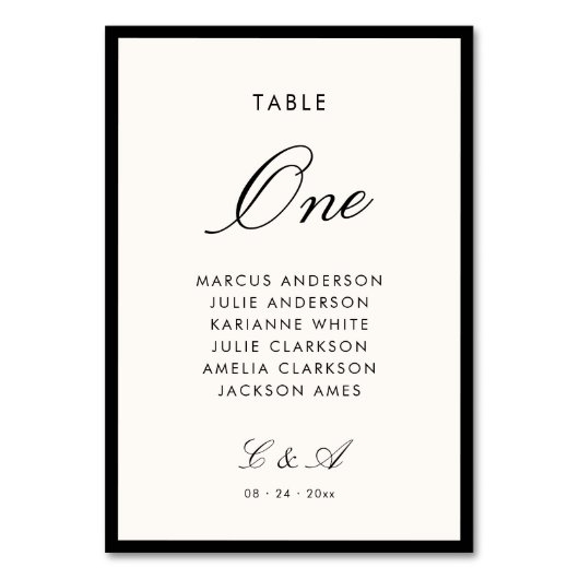 Klassische Kalligrafie Altes Geld Tischnummer (Rückseite)