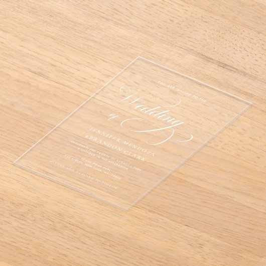 Klassische Kalligrafie - das Hochsetzen von Transp Acryleinladungen (Ablage )