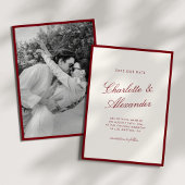 Klassische Kalligrafie Deep Red Old Money Save The Date