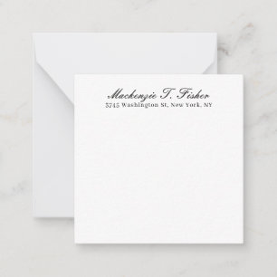 Klassische Kalligrafie Elegant schlicht Schwarz & Mitteilungskarte