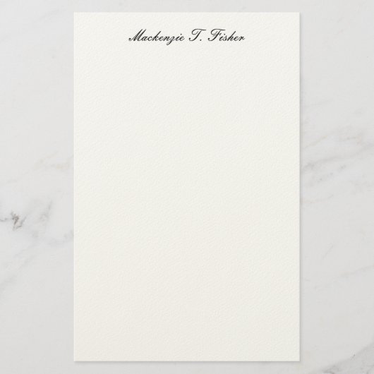 Klassische Kalligrafie Elegant schwarz-weiß Briefpapier (Vorderseite)