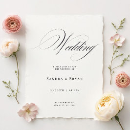 Klassische Kalligrafie Elegante Einladung zur Hoch