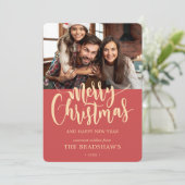 Klassische Kalligrafie Frohe Weihnachten Foto (Stehend Vorderseite)