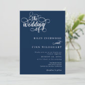 Klassische Kalligrafie-Hochzeit Einladung (Stehend Vorderseite)