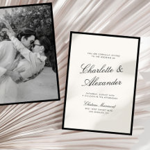 Klassische Kalligrafie Old Money Hochzeit