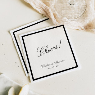 Klassische Kalligrafie Old Money Hochzeit Serviette