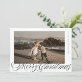 Klassische Kalligrafie Script Frohe Weihnachtszeit Feiertagskarte (Stehend Vorderseite)