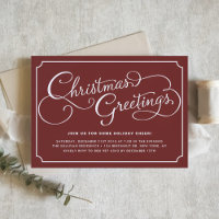 Klassische Kalligrafie Script Red Christmas Party