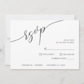 Klassische Kalligrafie Script Wedding RSVP Card (Vorderseite)